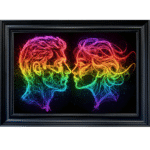 Eternal Connection – Neon Abstract Couple Wall Art