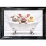 Farmyard Pals in the Bath - Framed Picture