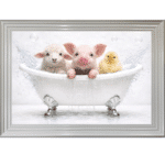 Farmyard Pals in the Bath - Framed Picture