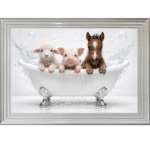 Farmyard Friends in the Bath - Framed Picture