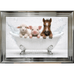 Farmyard Friends in the Bath - Framed Picture