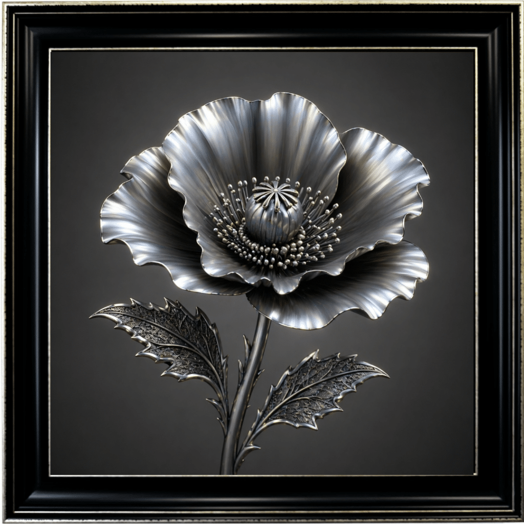 Metal Poppy - Framed Wall Art