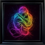 Ignited Souls – Neon Abstract Couple Wall Art