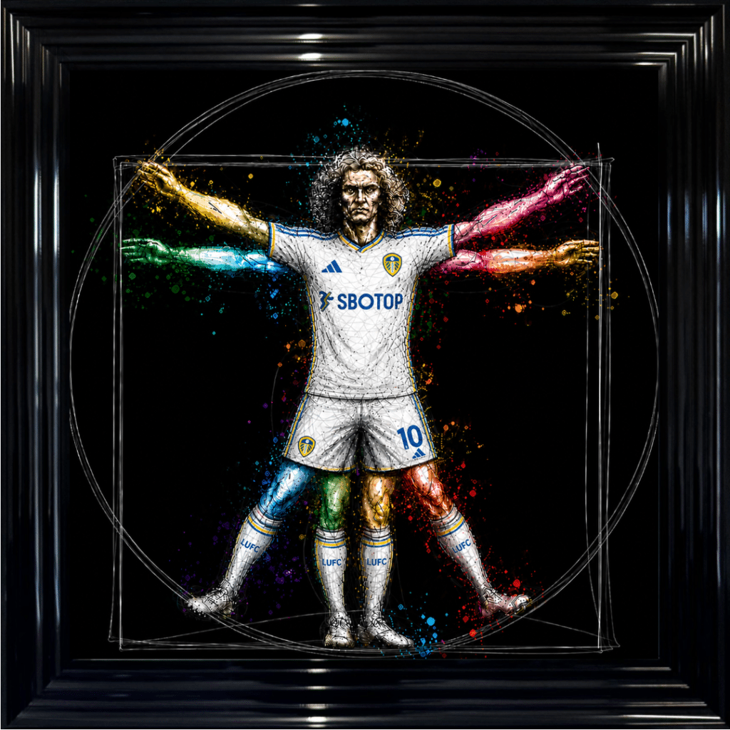 Leeds United Vitruvian Man - Framed Football Wall Art