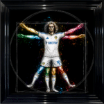 Leeds United Vitruvian Man - Framed Football Wall Art