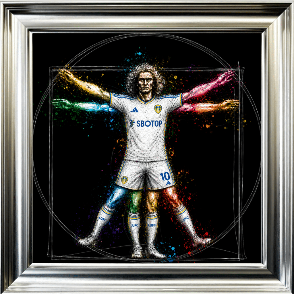 Leeds United Vitruvian Man - Framed Football Wall Art