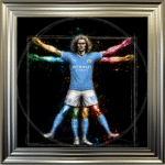 Manchester City Vitruvian Man - Framed Football Wall Art