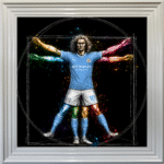 Manchester City Vitruvian Man - Framed Football Wall Art
