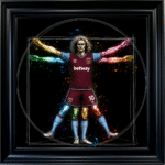 West Ham Vitruvian Man - Framed Football Wall Art