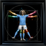 Manchester City Vitruvian Man - Framed Football Wall Art