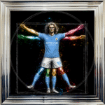 Manchester City Vitruvian Man - Framed Football Wall Art