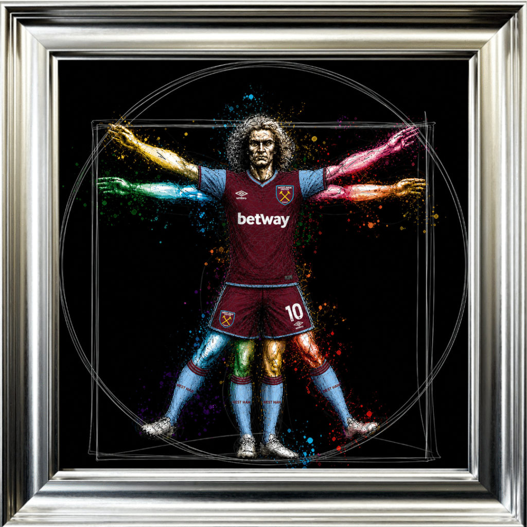 West Ham Vitruvian Man - Framed Football Wall Art