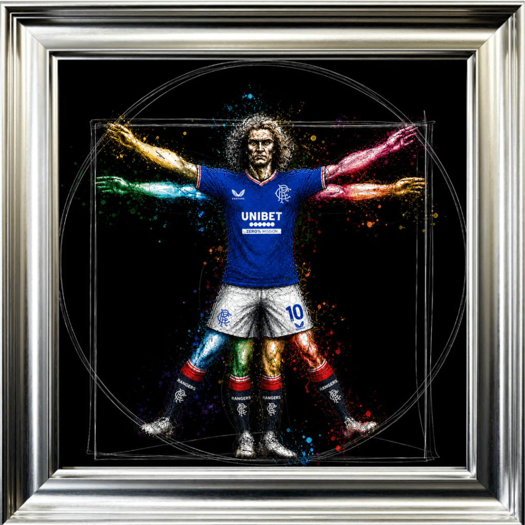 Glasgow Rangers Vitruvian Man - Framed Football Wall Art
