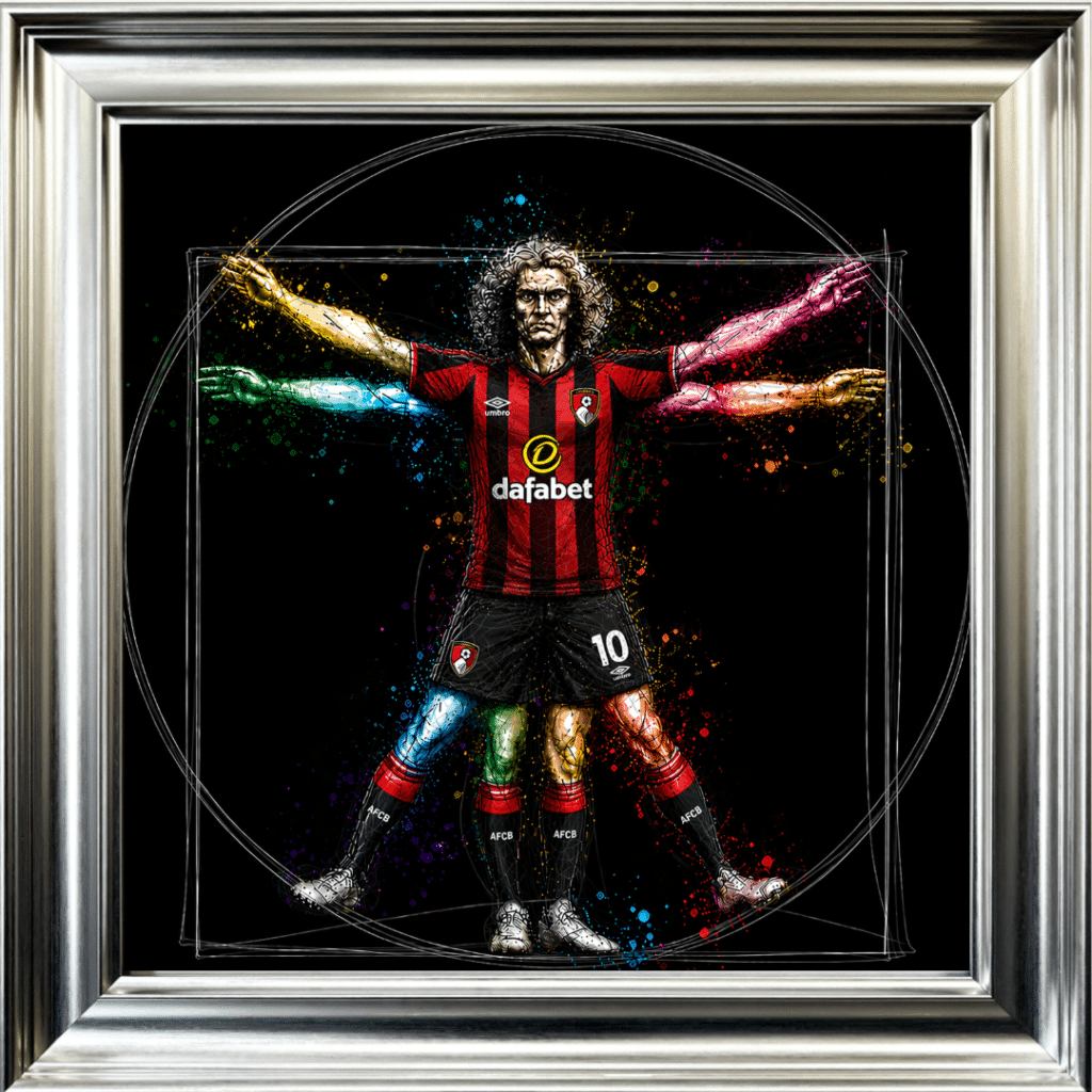 Bournemouth Vitruvian Man - Framed Football Wall Art