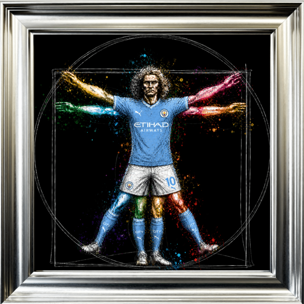 Manchester City Vitruvian Man - Framed Football Wall Art