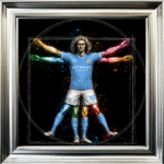 Manchester City Vitruvian Man - Framed Football Wall Art