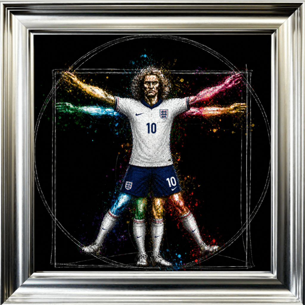 England Vitruvian Man - Framed Football Wall Art