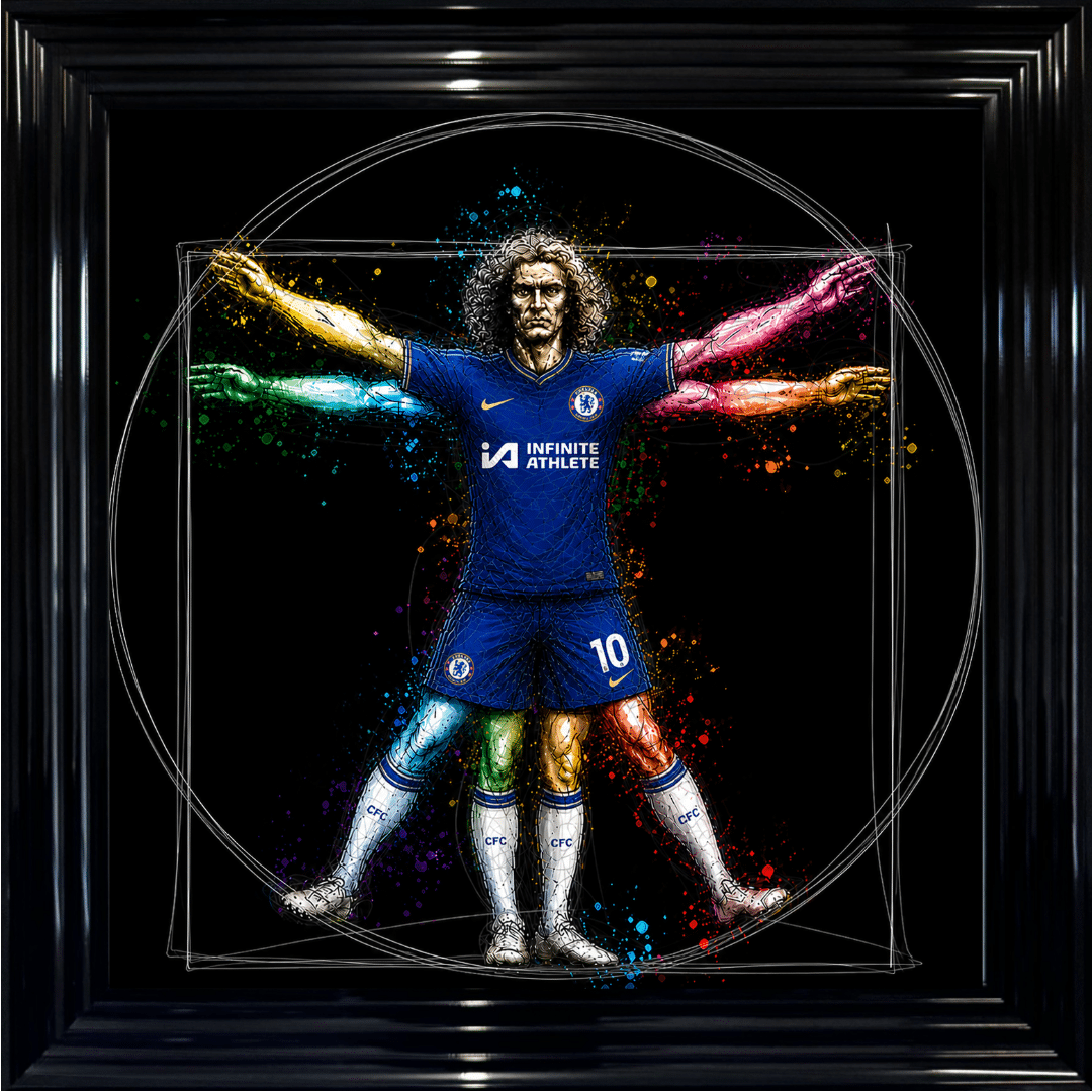 Untitled (62) Chelsea Vitruvian Man - Framed Football Wall Art