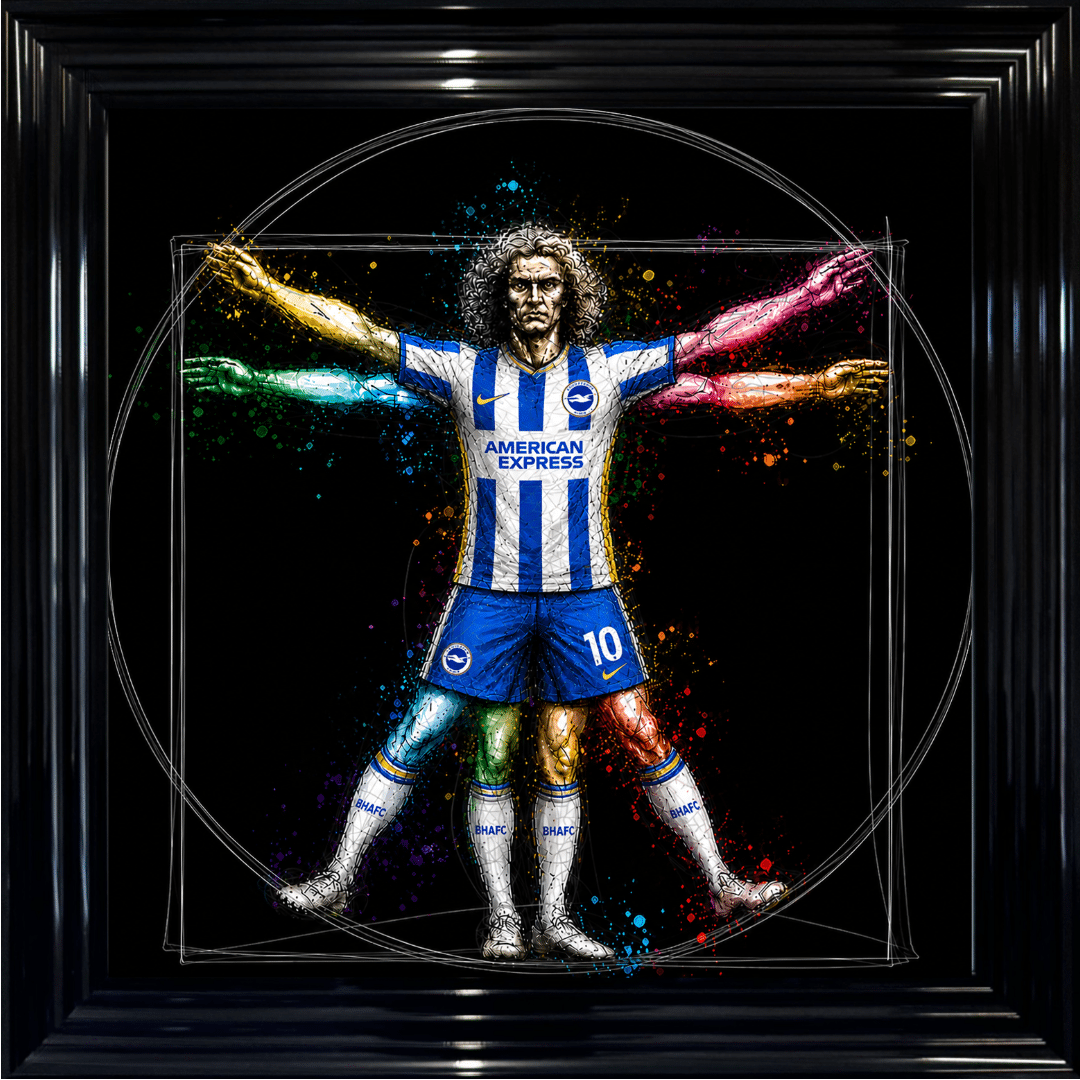 Untitled (62) Brighton Vitruvian Man - Framed Football Wall Art