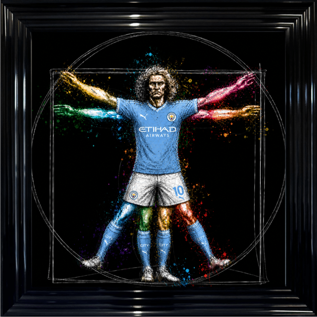 Manchester City Vitruvian Man - Framed Football Wall Art