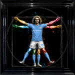 Manchester City Vitruvian Man - Framed Football Wall Art