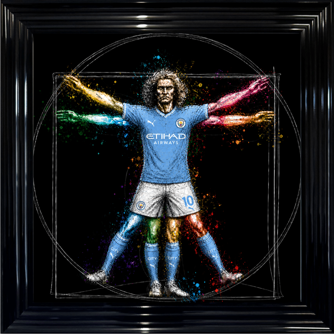 Untitled (64) Manchester City Vitruvian Man - Framed Football Wall Art
