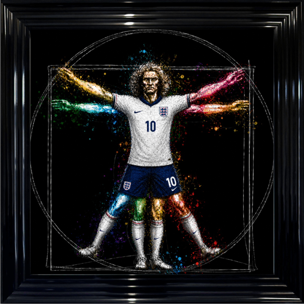 England Vitruvian Man - Framed Football Wall Art
