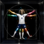 England Vitruvian Man - Framed Football Wall Art