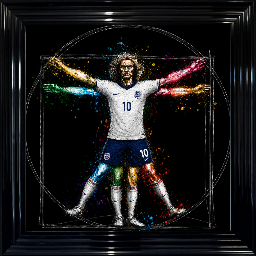 Untitled (67) England Vitruvian Man - Framed Football Wall Art
