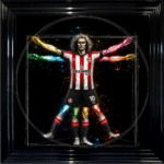 Brentford Vitruvian Man - Framed Football Wall Art