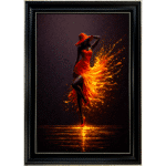 Fire Scarlet Lady - Abstract Framed Wall Art