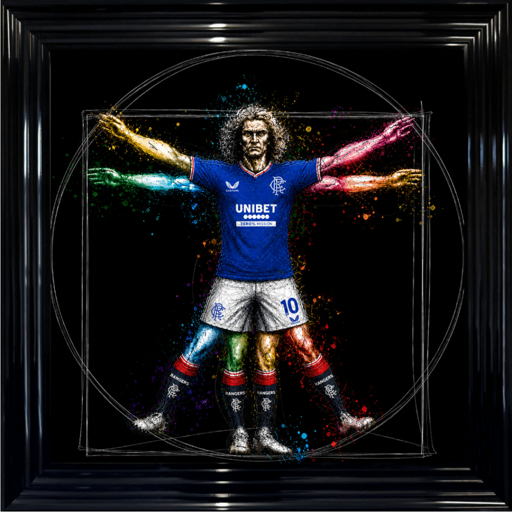 Glasgow Rangers Vitruvian Man - Framed Football Wall Art