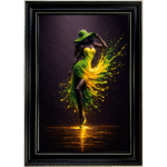 Verdant Glow Lady - Abstract Framed Wall Art