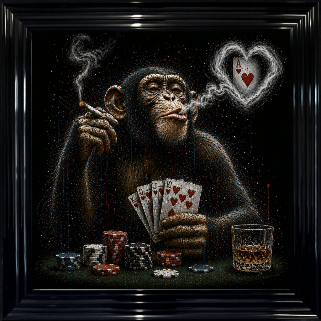 Poker Monkey Framed Wall Art - Luxury Animal Wall Art