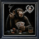 Poker Monkey Framed Wall Art - Luxury Animal Wall Art