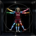 West Ham Vitruvian Man - Framed Football Wall Art