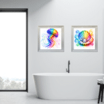 Colourful Jellyfish - Framed Bathroom Wall Art - Image 2