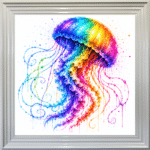 Colourful Jellyfish - Framed Bathroom Wall Art