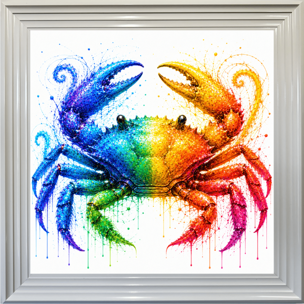 Colourful Crab - Framed Bathroom Wall Art