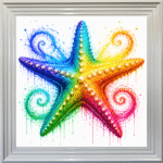 Colourful Starfish - Framed Bathroom Wall Art