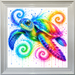Colourful Turtle - Framed Bathroom Wall Art