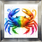 Colourful Crab - Framed Bathroom Wall Art