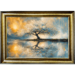 Tree of Tranquility - Framed Wall Art in Gold frame