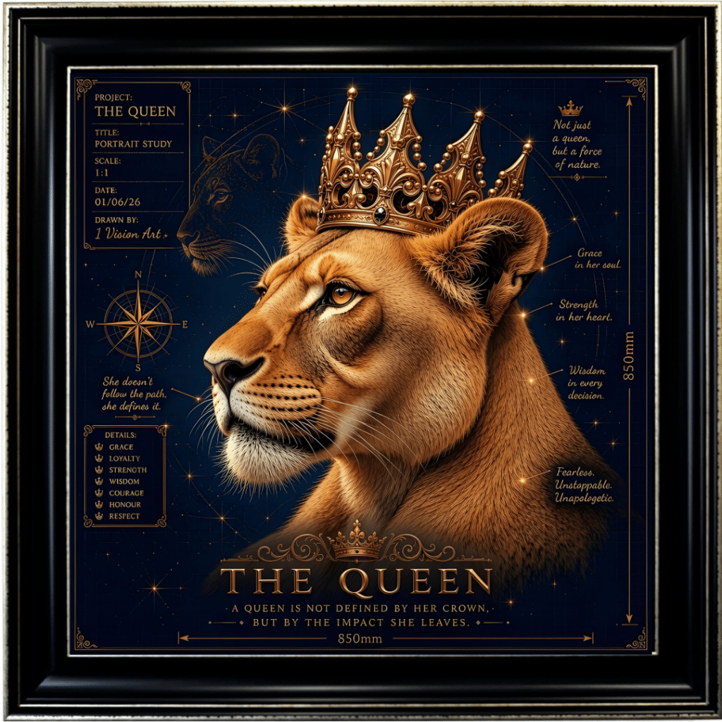 The Queen Project – Luxury Framed Lion Wall Art