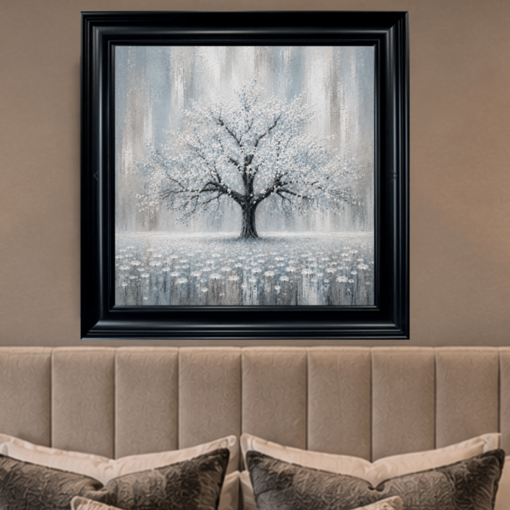 Blue Abstract Cherry Tree - Framed Wall Art for all Living Rooms