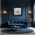 Blue Abstract Cherry Tree - Framed Wall Art for all Living Rooms - Image 5