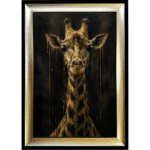 Black and Gold Giraffe - Framed Animal Wall Art in Black and Gold frame