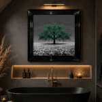Emerald Green Cherry Tree - Framed Wall Art for Living Rooms - Image 2