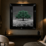 Emerald Green Cherry Tree - Framed Wall Art for Living Rooms