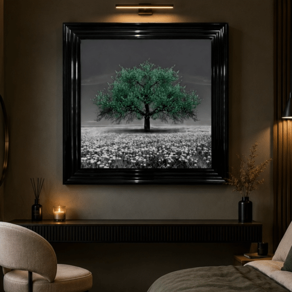 Emerald Green Cherry Tree - Framed Wall Art for Living Rooms